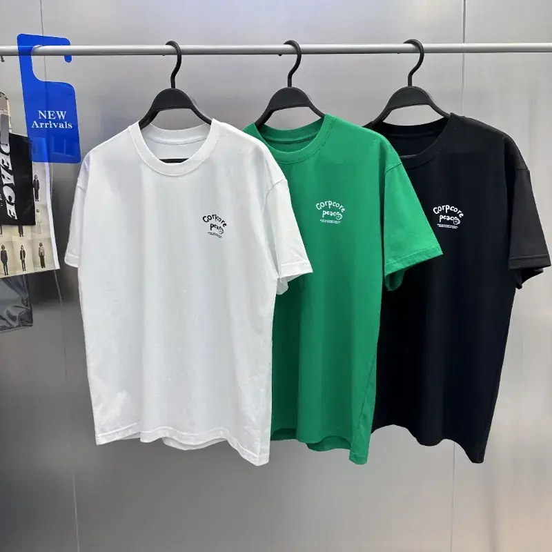 Men Printed Casual T-Shirt White Loose Fit Short Sleeve - Image 4