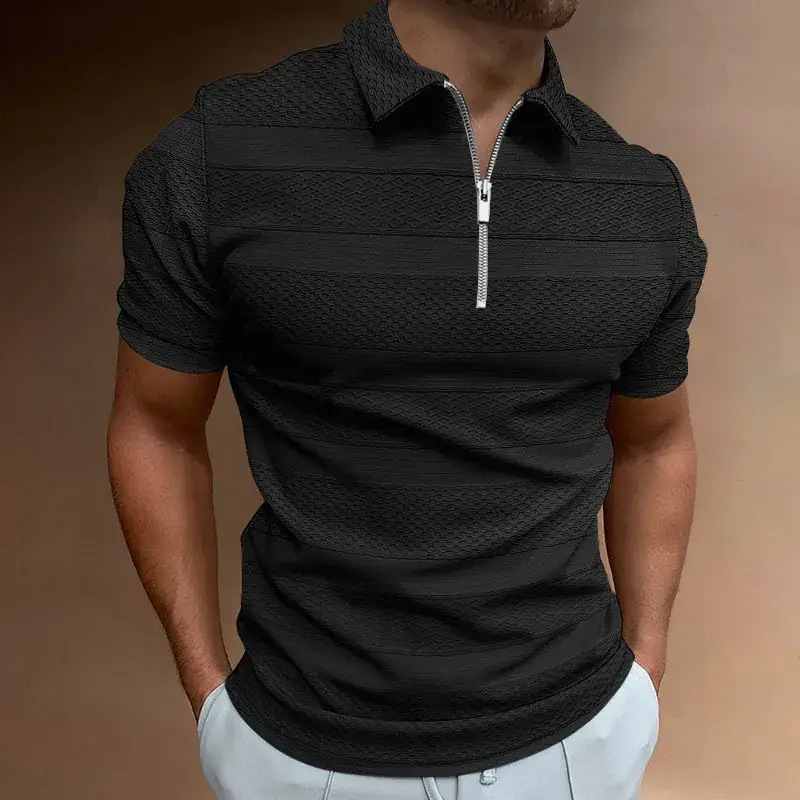 Men's 2023 Summer Polo Shirt Solid Color Short Sleeve