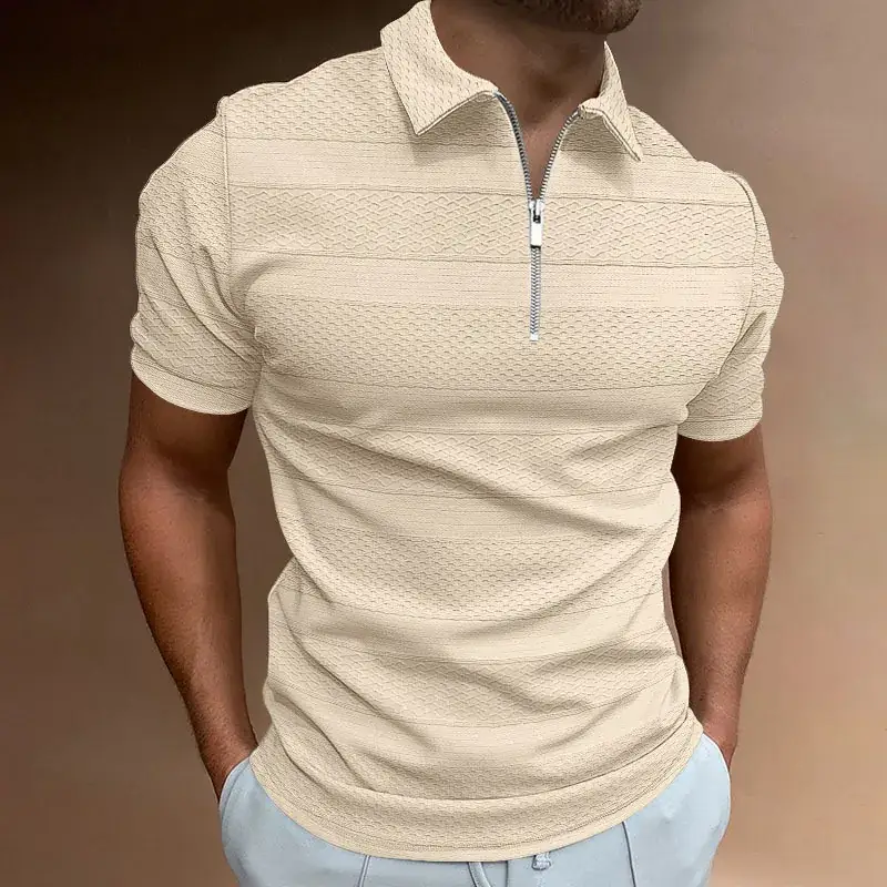 Men's 2023 Summer Polo Shirt Solid Color Short Sleeve