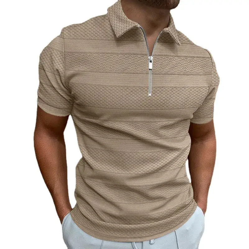 Men's 2023 Summer Polo Shirt Solid Color Short Sleeve