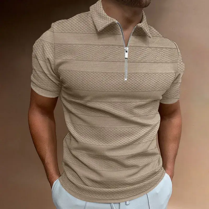 Men's 2023 Summer Polo Shirt Solid Color Short Sleeve