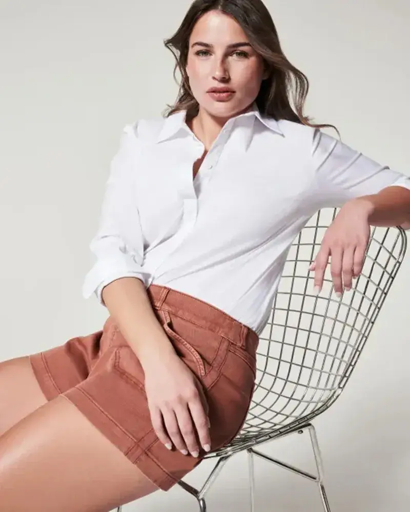 2023 Cross-Border New High Elastic Twill Shorts — feature 18