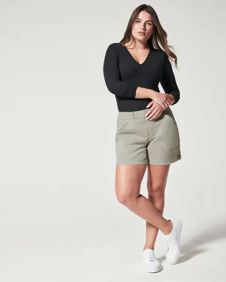 2023 Cross-Border New High Elastic Twill Shorts — feature 28