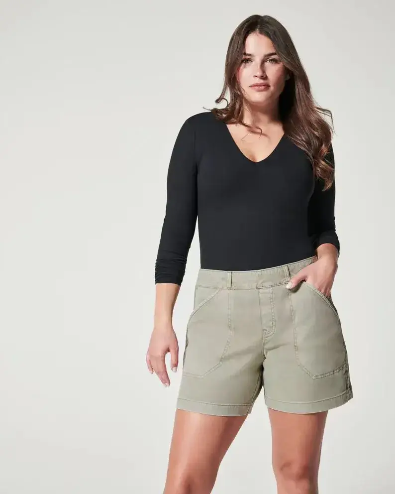 2023 Cross-Border New High Elastic Twill Shorts — feature 29
