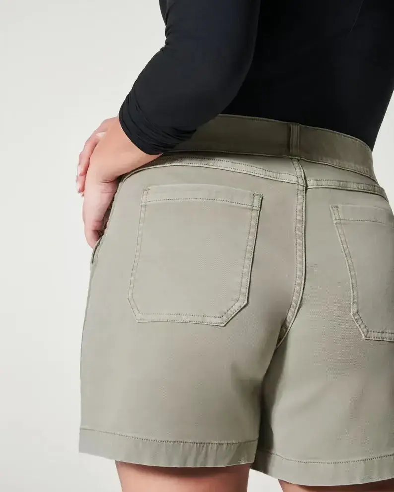 2023 Cross-Border New High Elastic Twill Shorts — feature 30