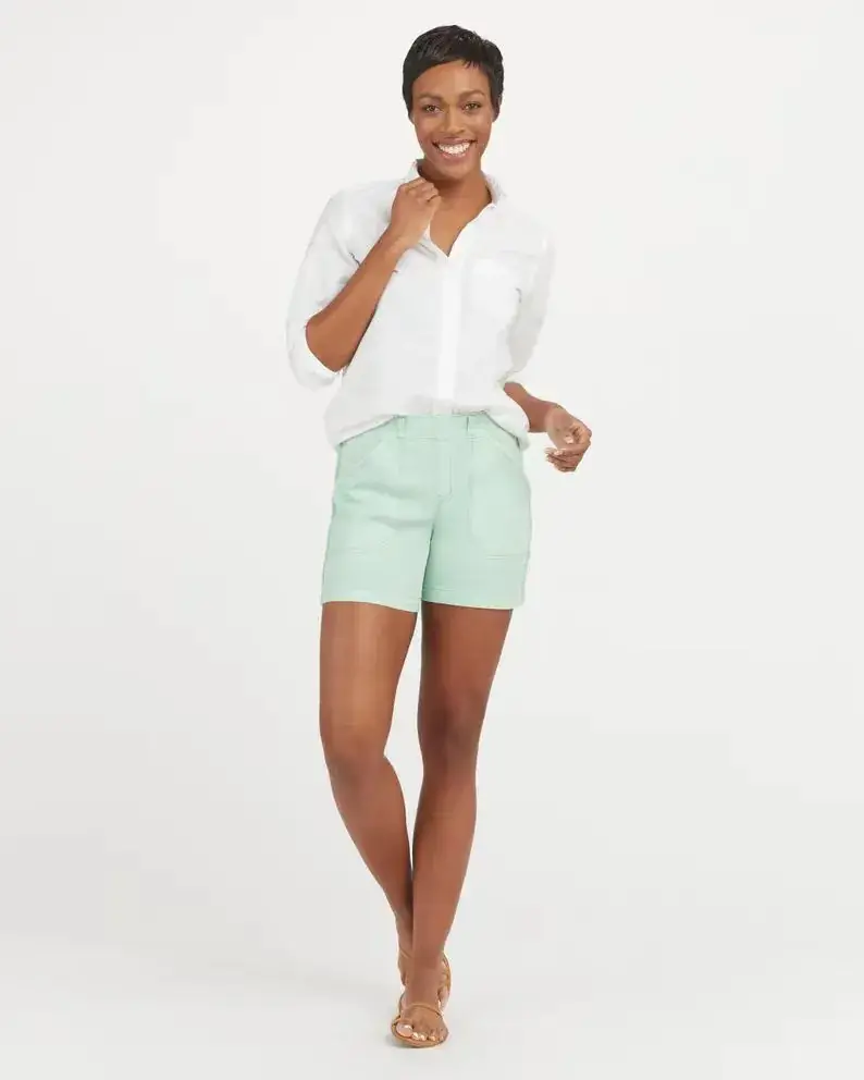 2023 Cross-Border New High Elastic Twill Shorts — feature 39
