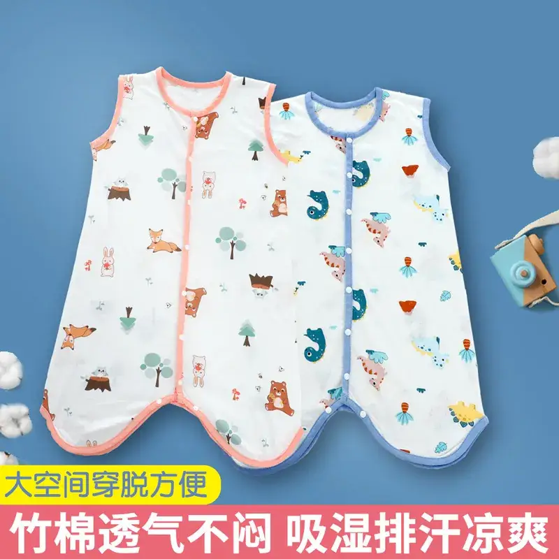 Newborn Baby Sleepwear White Pink Cotton Anti-Kick Pajamas - Image 5