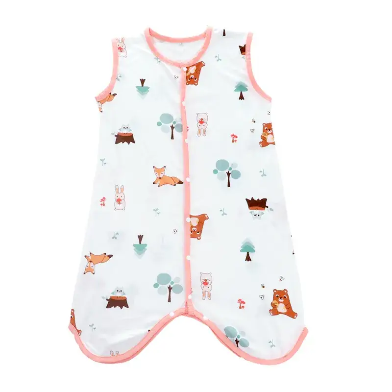 Newborn Baby Sleepwear White Pink Cotton Anti-Kick Pajamas - Image 8