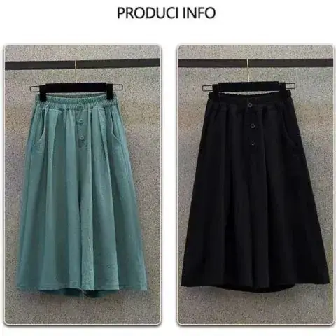 New Women's 2023 Green Wide Leg Hip Capri Skirts - Image 4