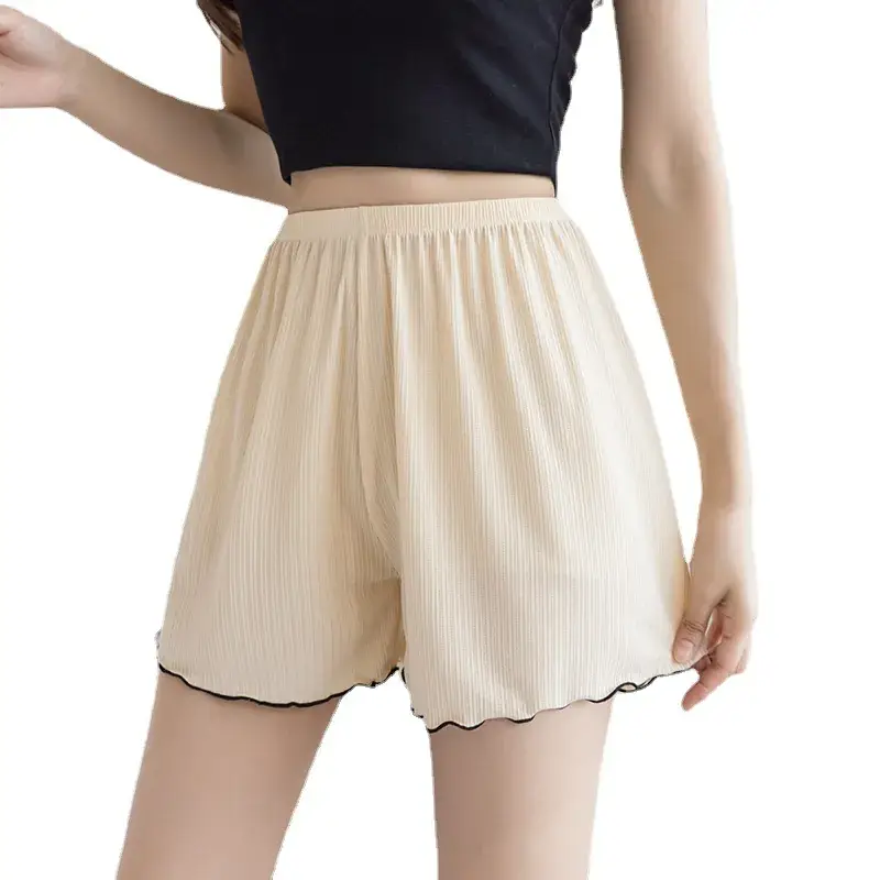 Women's Anti-Walking Jacquard Shorts White Black - Image 8