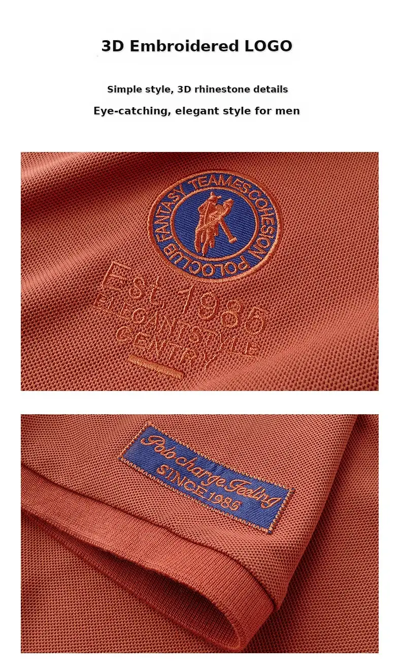 Men's White Polo Shirt with Embroidered Logo 220g — feature 10