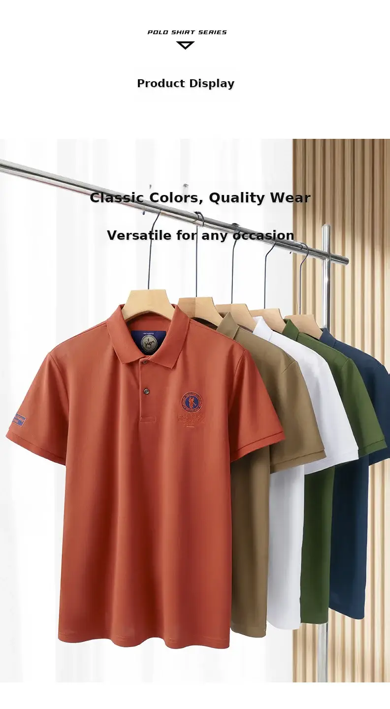 Men's White Polo Shirt with Embroidered Logo 220g — feature 18