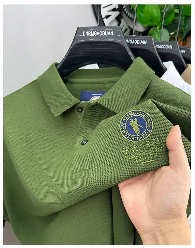 Men's White Polo Shirt with Embroidered Logo 220g — feature 20