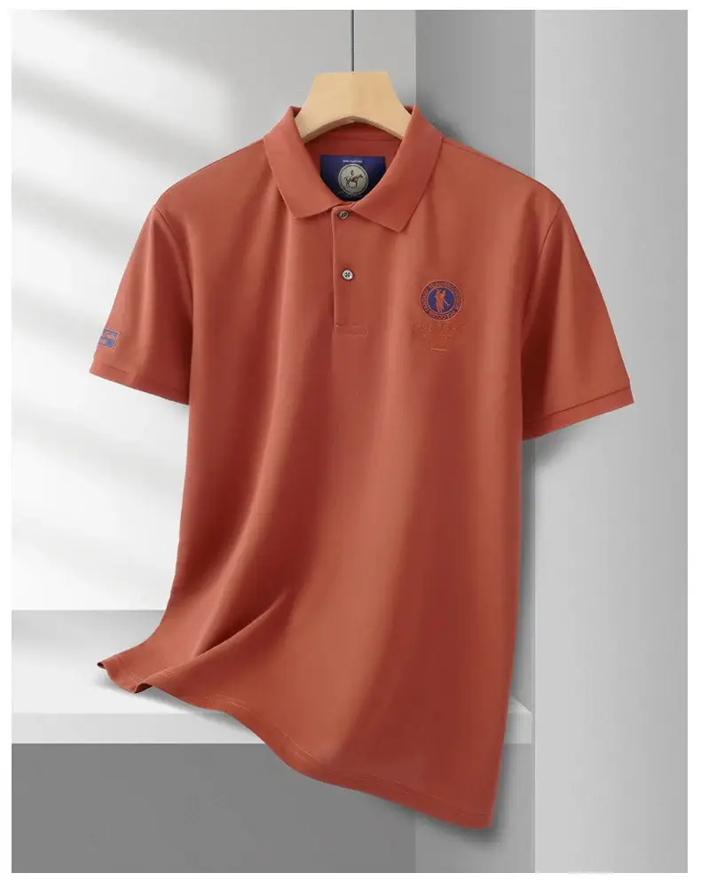 Men's White Polo Shirt with Embroidered Logo 220g — feature 24