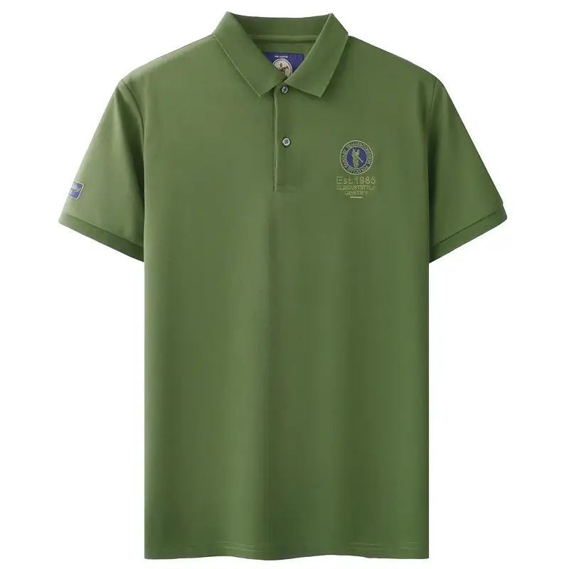 Men's White Polo Shirt with Embroidered Logo 220g — feature 3
