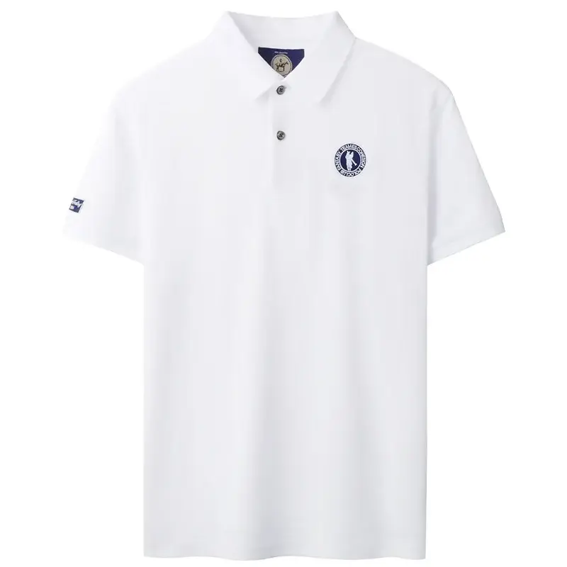 Men's White Polo Shirt with Embroidered Logo 220g — feature 4