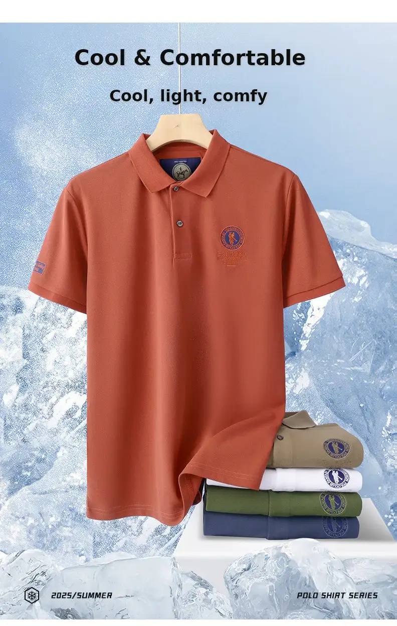 Men's White Polo Shirt with Embroidered Logo 220g — feature 6
