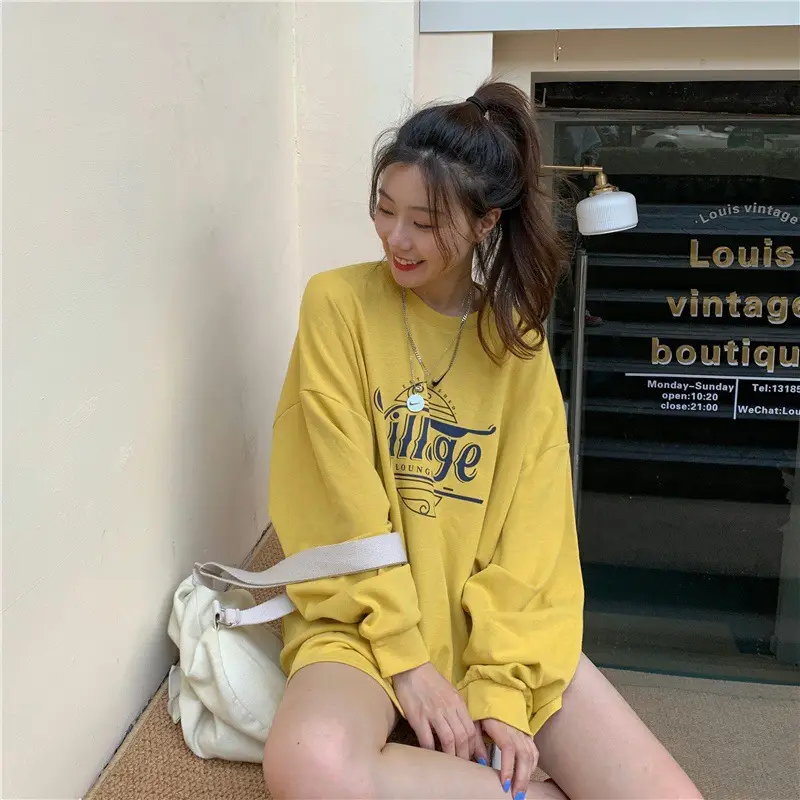 Women Grey Letter Printed Sweatshirt 2025 — feature 11