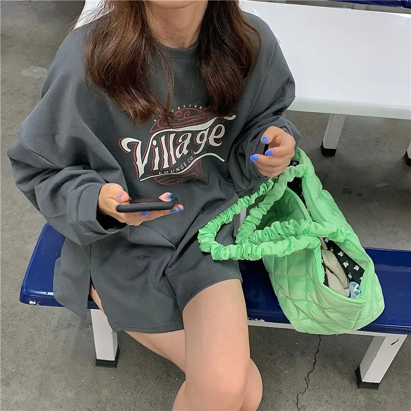 Women Grey Letter Printed Sweatshirt 2025 — feature 21