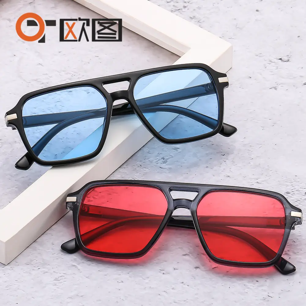 European & American Double Beam Sunglasses for Men Women - Image 12