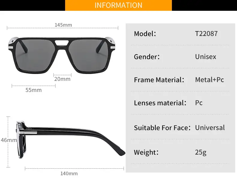 European & American Double Beam Sunglasses for Men Women β feature 5