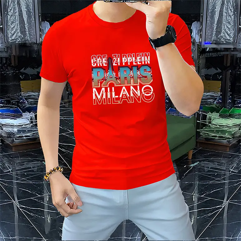 Men Green Milan Design T-Shirt Short Sleeve Round Neck — feature 12