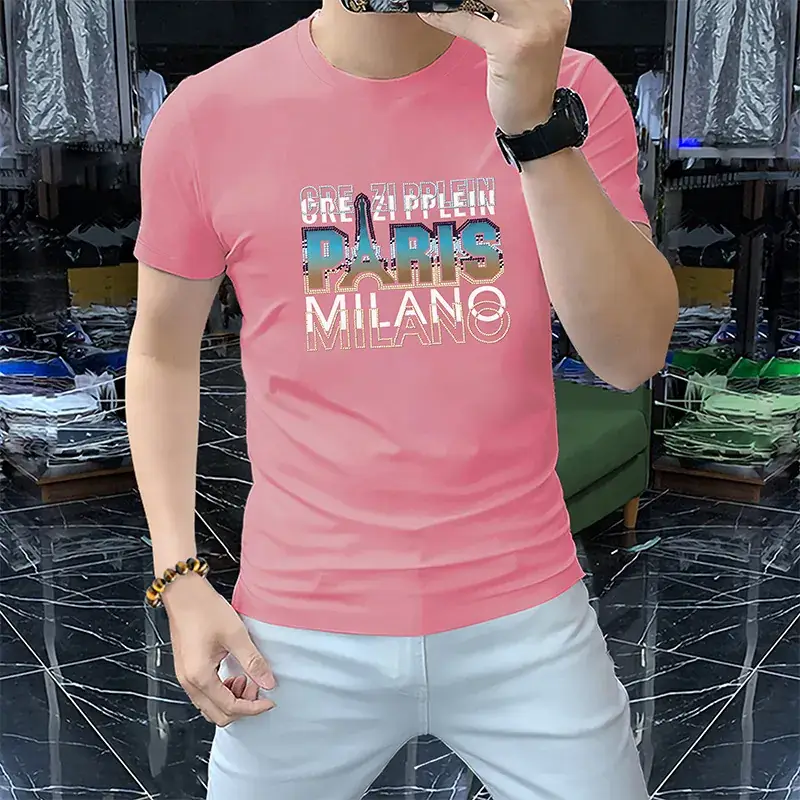 Men Green Milan Design T-Shirt Short Sleeve Round Neck - Image 6