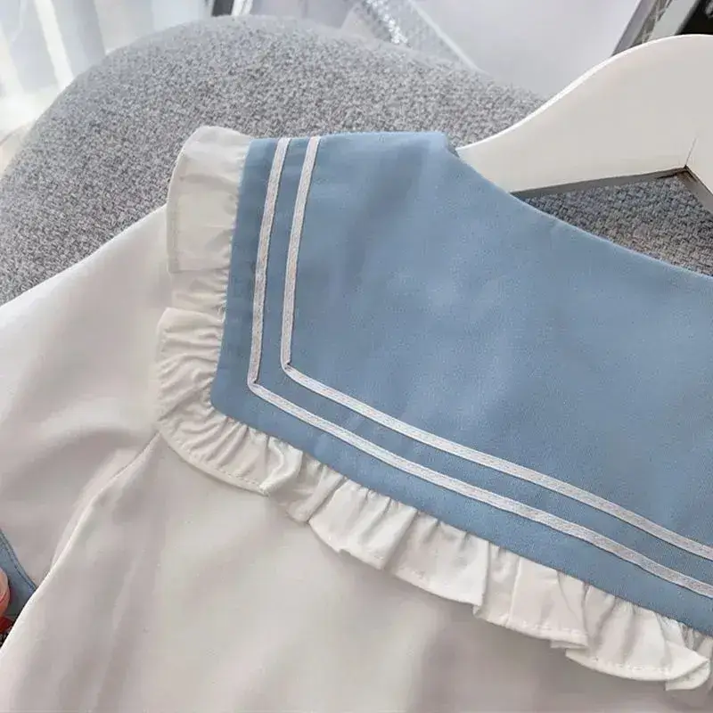 Girls Pink Pleated Skirt Two-Piece Summer Suit - Image 4