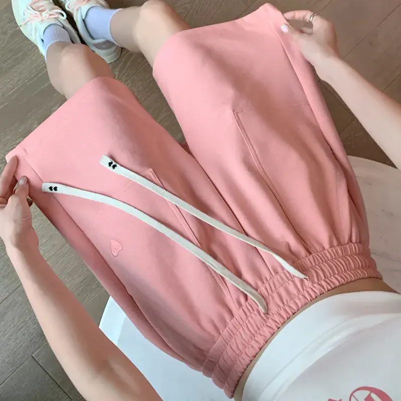 Women's Pink Loose Waist Shorts 2025 Summer - Image 8