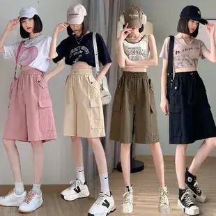 Women's Pink Loose Waist Shorts 2025 Summer — feature 24