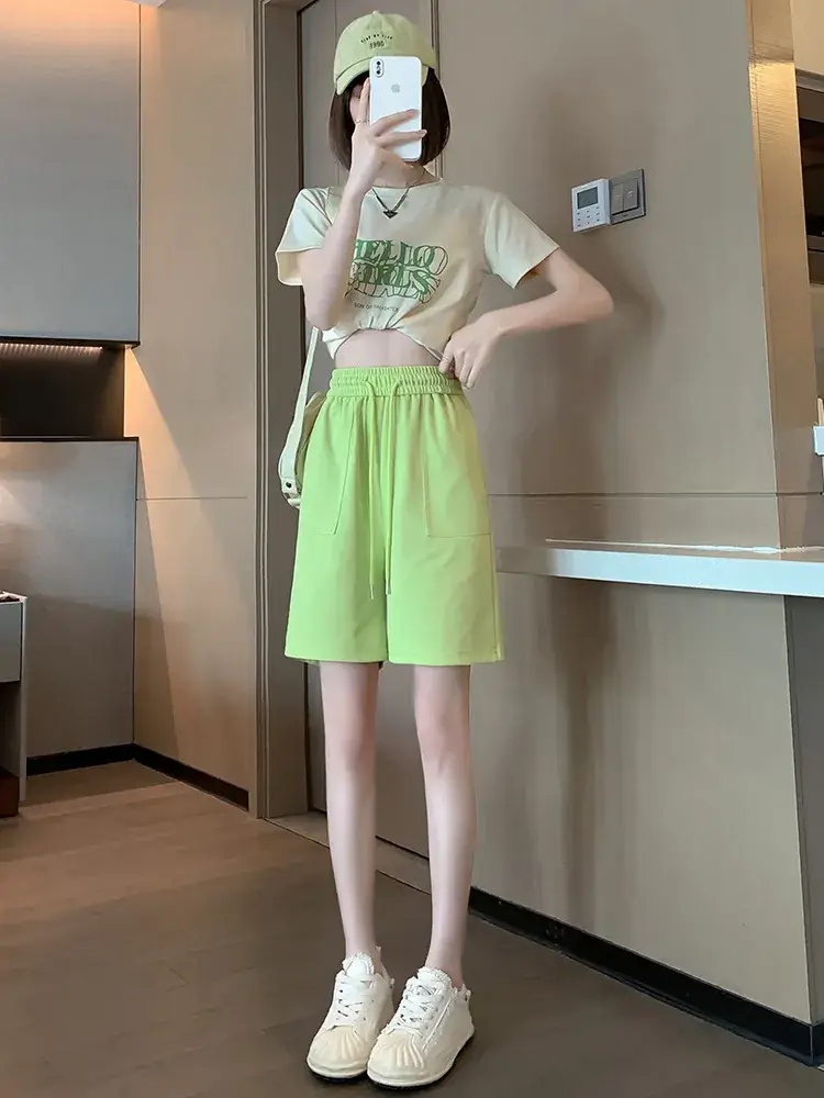Women's Pink Loose Waist Shorts 2025 Summer - Image 4