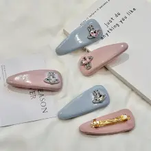 Grey Pink Printed Satin Hair Ring with Elegant Floral Pattern — feature 16