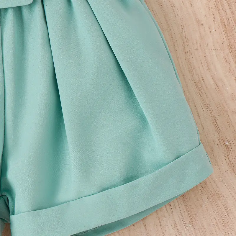 Baopai Girls Summer Shorts Mint Green Belted — feature 7
