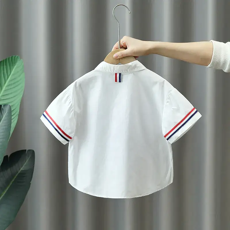 3326 Boys White Short Sleeve Shirt Summer 2025
