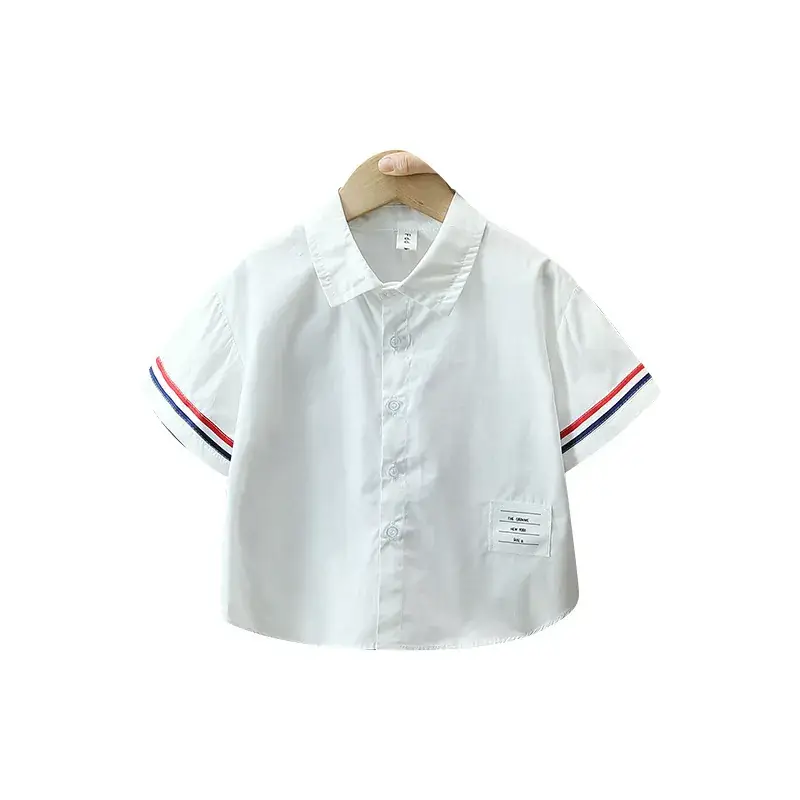 3326 Boys White Short Sleeve Shirt Summer 2025