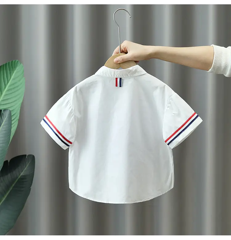 3326 Boys White Short Sleeve Shirt Summer 2025 — feature 10