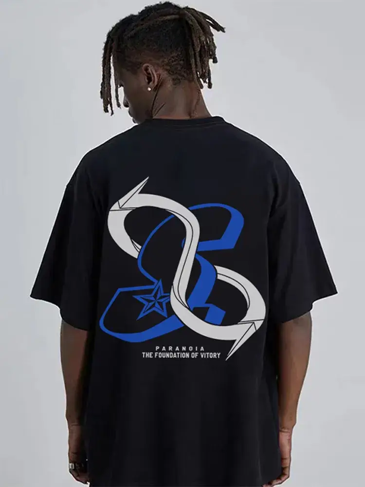Men's Grey T-Shirt with Pink Graphic Design