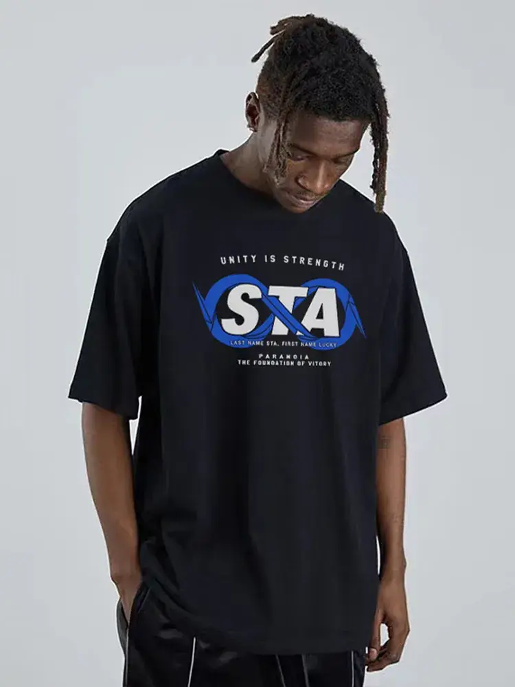 Men's Grey T-Shirt with Pink Graphic Design