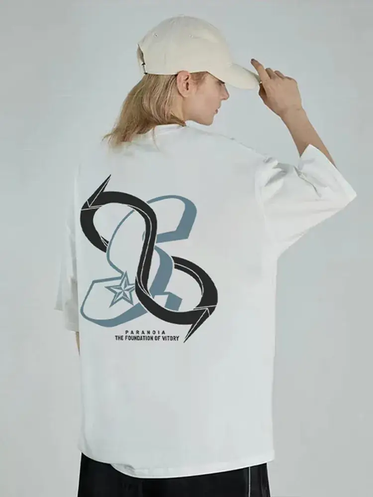 Men's Grey T-Shirt with Pink Graphic Design