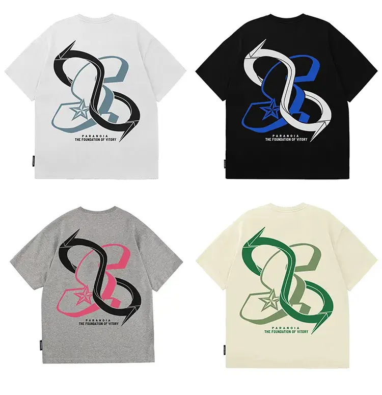 Men's Grey T-Shirt with Pink Graphic Design — feature 14