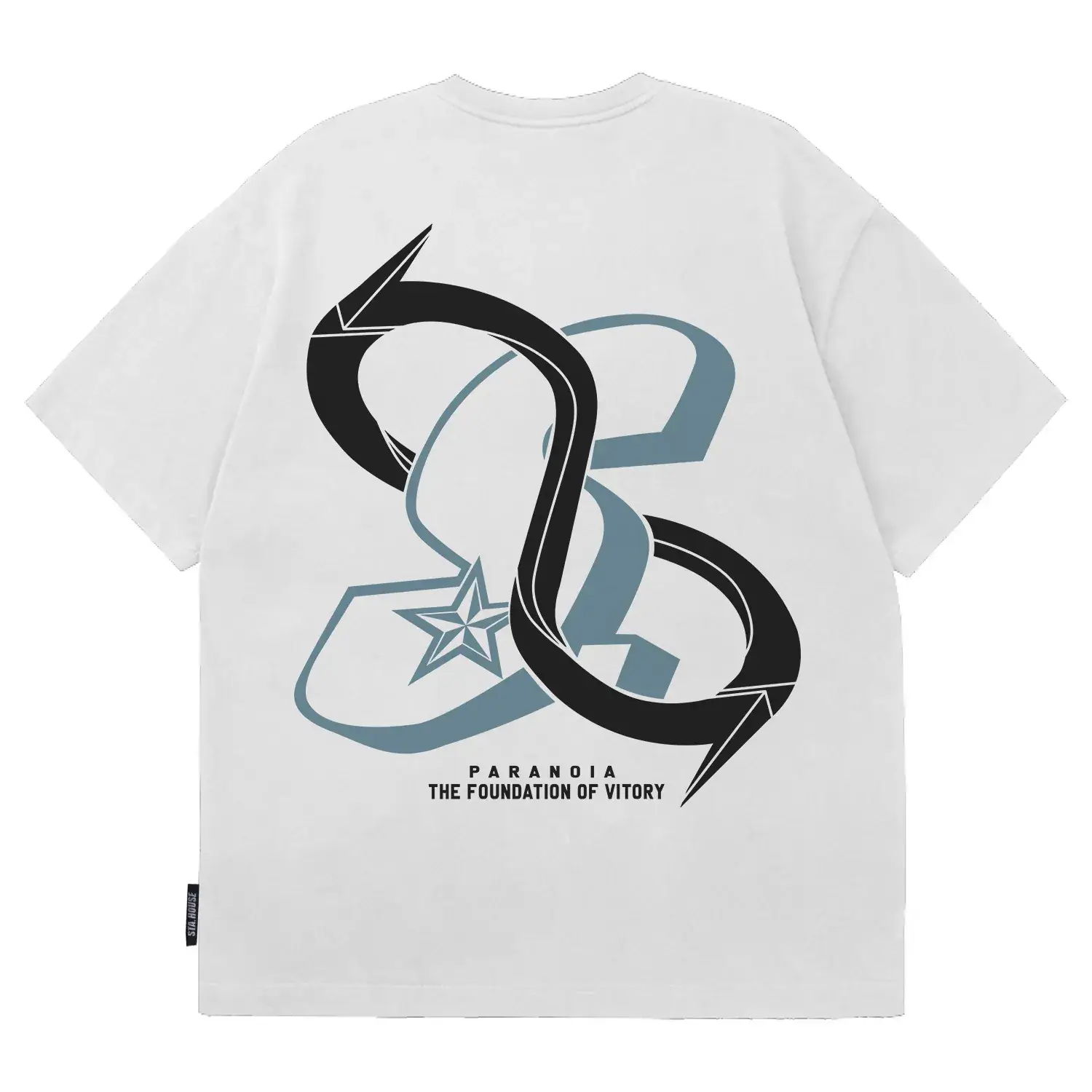 Men's Grey T-Shirt with Pink Graphic Design