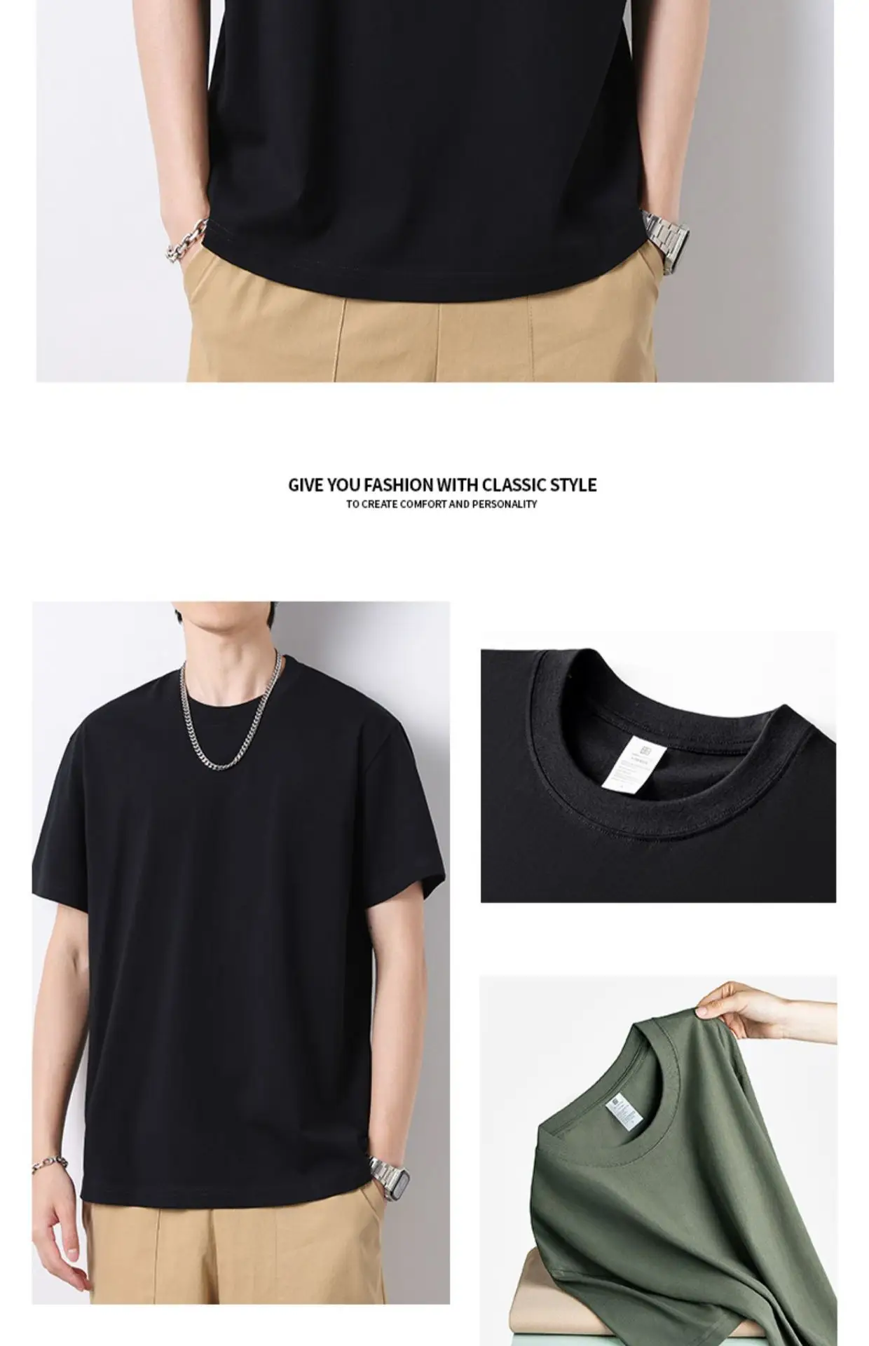 Men Heavy Cotton T-Shirt Light Blue Summer 2025 — feature 13