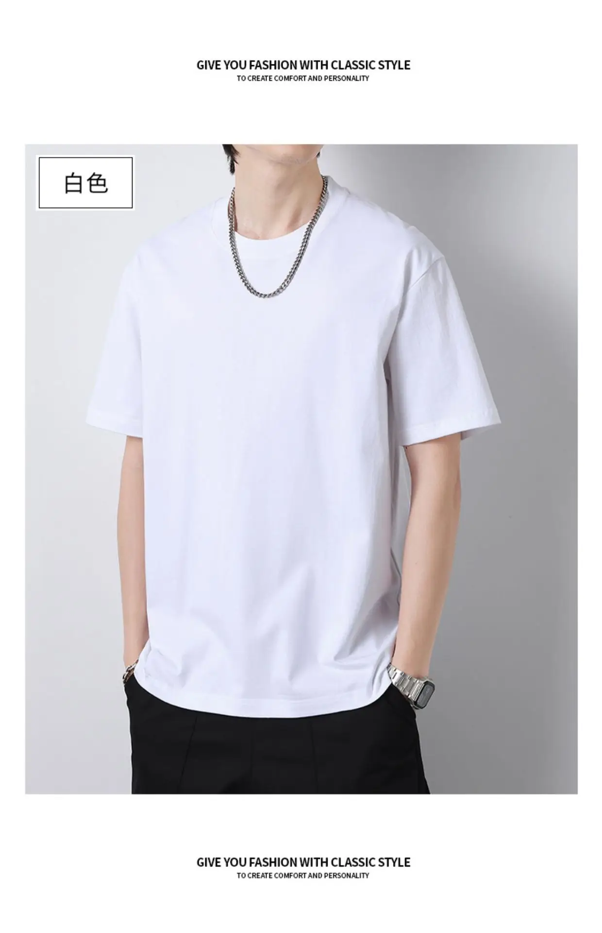 Men Heavy Cotton T-Shirt Light Blue Summer 2025 — feature 15