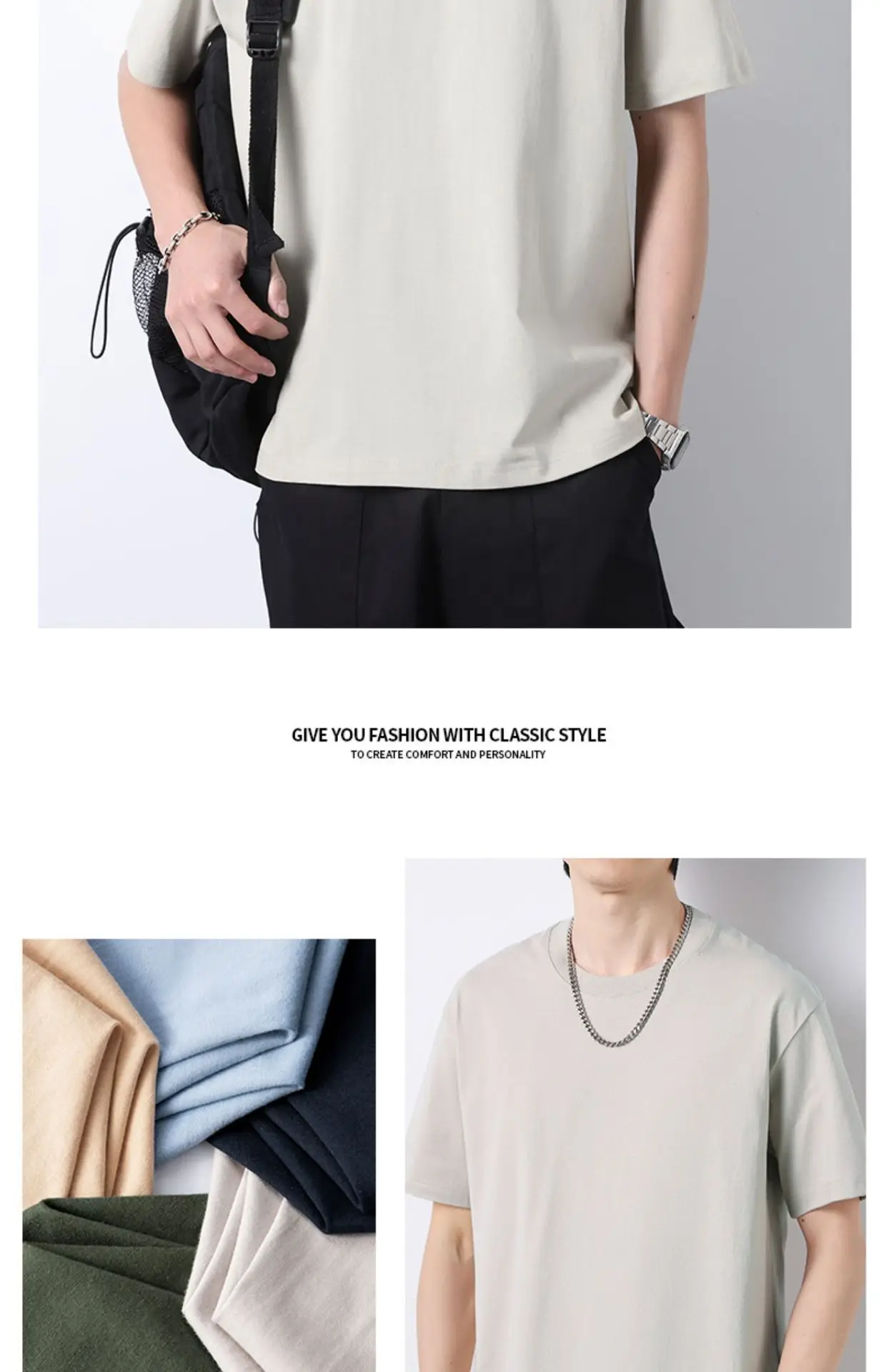 Men Heavy Cotton T-Shirt Light Blue Summer 2025 — feature 18