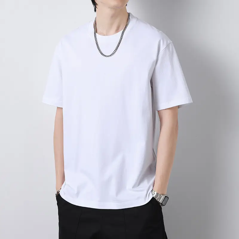 Men Heavy Cotton T-Shirt Light Blue Summer 2025 - Image 2