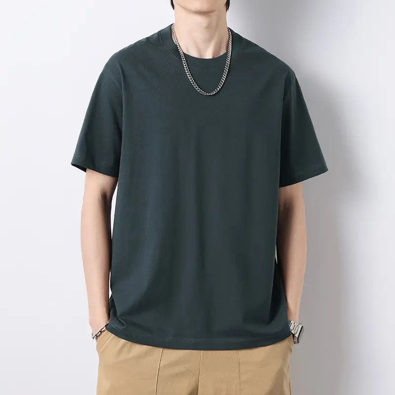 Men Heavy Cotton T-Shirt Light Blue Summer 2025 - Image 3