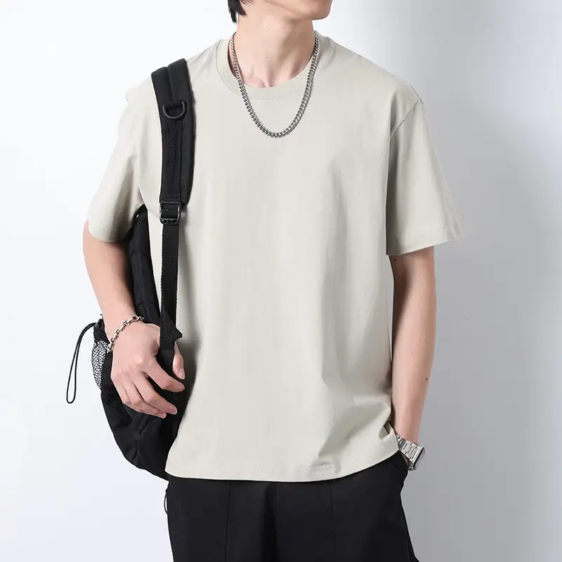 Men Heavy Cotton T-Shirt Light Blue Summer 2025 - Image 4