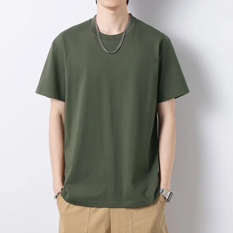 Men Heavy Cotton T-Shirt Light Blue Summer 2025 - Image 5