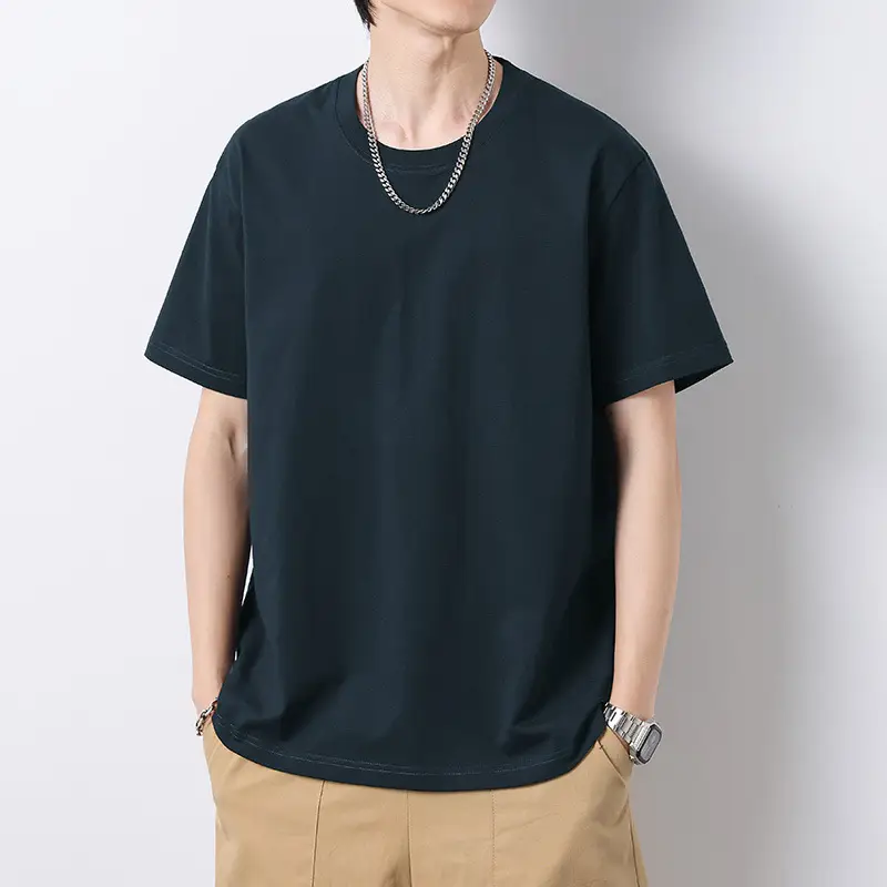Men Heavy Cotton T-Shirt Light Blue Summer 2025 - Image 6