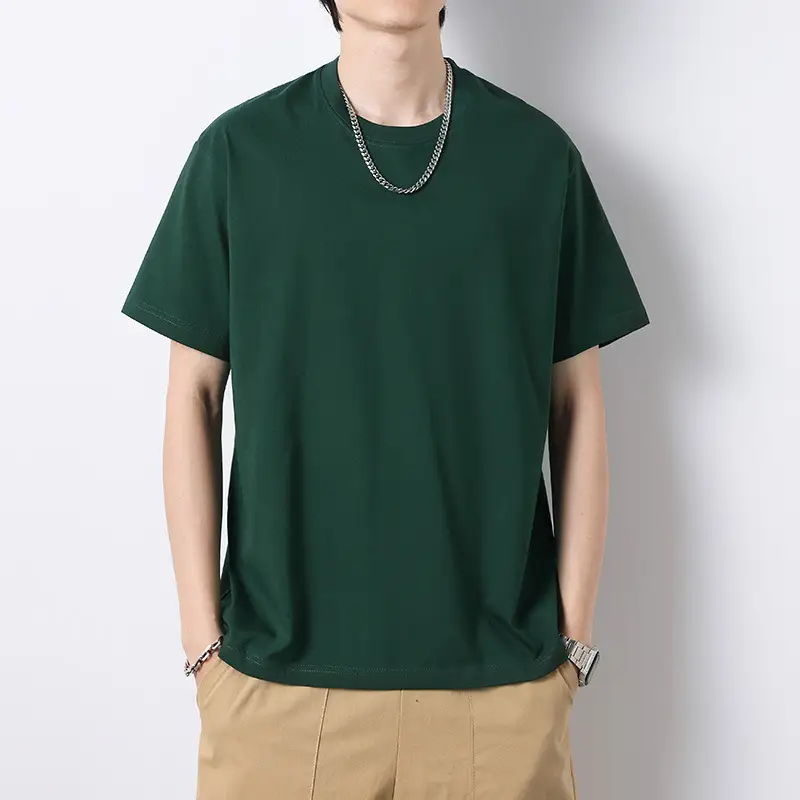 Men Heavy Cotton T-Shirt Light Blue Summer 2025 - Image 7